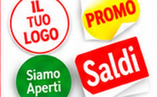 Esempio di adesivi: adesivi e label con il tuo logo